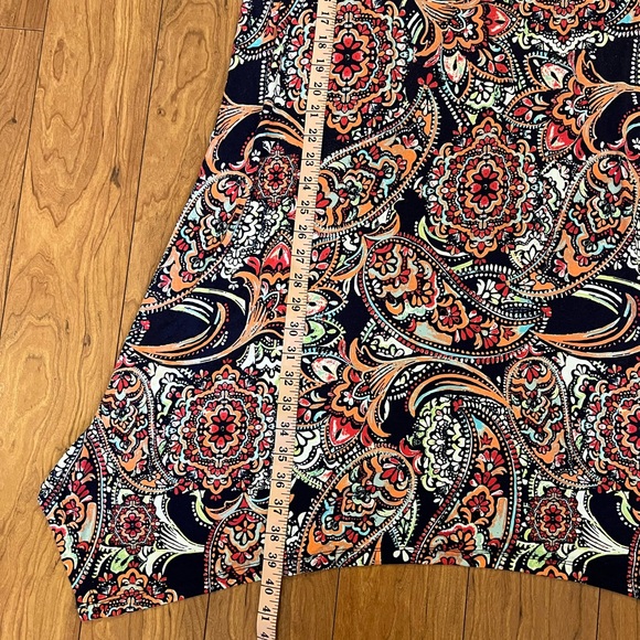 Artisan NY M L Women Multicolor Round Neck Sleeveless Midi Dress Paisley Stretch - Picture 5 of 9